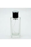 Parfüm Şişesi 50 ml 10 Adet Şeffaf Dikdörtgen (SPREYİ APARAT ILE KAPATILAN-KOLAY KAPAMA) Model