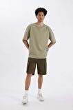 DeFacto Relax Fit Düz Paça Gabardin Bermuda Şort C5382AX24SMKH341