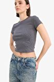 Coool Fitted Ribana Basic Düz Kısa Kollu Tişört