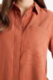 DeFacto 	Relax Fit Basic Düz Modal Uzun Kollu Gömlek Tunik D1299AX25SPOG185