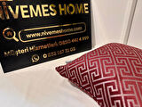 NİVEMESHOME MONET ZİGZAG KIRLENT KILIFI BORDO-GRİ 45 X 45