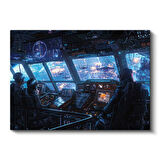 Uzay Gemisi - Kontrol Paneli Anime Kanvas Tablo