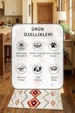İskandinav Renkli Bej Yıkanabilir Kaymaz Taban Dijital Baskılı Mutfak Halısı