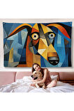 Pablo Picasso Tarzında Soyut Köpek Duvar Örtüsü-7212