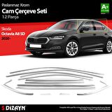 S-Dizayn Skoda Octavia A8 Sedan Krom Cam Çerçevesi 12 Prç. 2020 Üzeri