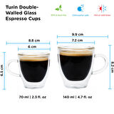 Grosche Turin Çift Cidarlı Espresso Bardağı 2 x 140 ml