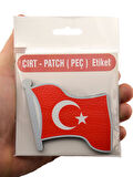 Dalgalı Türkiye Bayrak - Cırt - Patch - Peç - Arma