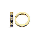 Altın Lacivert Taşlı Çocuk Küpe