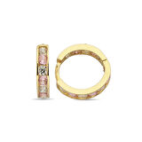 Altın Pembe Taşlı Çocuk Küpe 1,63 Gram