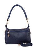 Nas Bag Kadın Mini Omuz ve Çapraz Çanta Örgülü Askılı - Lacivert Victoria