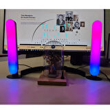 5 Volt Usb Bağlantılı Sese Duyarlı RGB Pixel IR Kumanda ve Cep Telefonundan Bluetooth Kontrol TV ve Bilgisayar İçin 2 Li Led Bar
