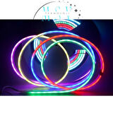 12V 5 Metre 6x12 mm 120 Ledli Amimasyonlu Sese Duyarlı RGB Pixel Neon Led Set IR Kumanda ve Bluetoothlu Cep Telefonundan Kumandalı 3A Adaptörlü