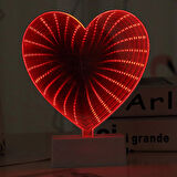 3D HEART TUNNEL LAMP RED LED LİGHT 3D IŞIKLI DEKOR KALP IŞIK USB+PİLLİ LED IŞIK DEKOR MASA LAMBASI YILBAŞI IŞIKLARI