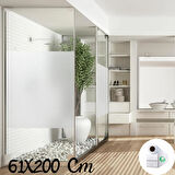 61 Cm x 2 Metre Cam Kumlama, Ofis, Duşakabin ve Balkon Camı Buzlu Kaplama Folyosu