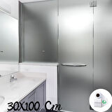 30 Cm x 1 Metre Gümüş Frosted Cam Kumlama, Ofis, Duşakabin ve Balkon Camı Buzlu Kaplama Folyosu