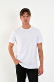 Regular Fit Baskısız Basic T-Shirt %100 Pamuk Yumuşak Dokulu Bisiklet Yaka Tişört