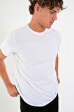 Regular Fit Baskısız Basic T-Shirt %100 Pamuk Yumuşak Dokulu Bisiklet Yaka Tişört