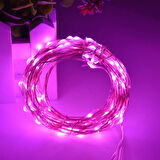 PİNK CHRİSTMAS TREE LED LİGHT 2 METRE PEMBE PİLLİ LED IŞIK PEMBE LED IŞIK PEMBE YILBAŞI AĞACI IŞIĞI