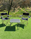 CAMPOUT KÜÇÜK MDF +2 MOGAN SANDALYE SET
