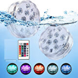LED IŞIKLI BARDAK ALTLIĞI RGB SUBMERSİBLE LED LİGHT IP68 REMOTE CONTROL 16 COLORS SU GEÇİRMEZ DEKOR DİSK IŞIK RGB KUMANDALI RENKLİ LED IŞIK