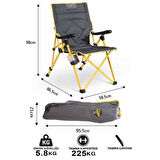 FUNKY CHAIRS Comfort 3 Kademeli Katlanabilir Kamp Sandalyesi – Sarı