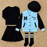 Kız Çocuk 5 Parça Kombin – Ceket, Etek, Badi, Çorap ve Şapka – 2/12 Yaş