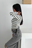Kadın Likralı Çizgili Bluz – Esnek & Günlük Şıklık