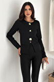 Kadın Düğme Detaylı Cepli Bluz – Karakterli & Modern Stil