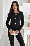 Kadın Düğme Detaylı Cepli Bluz – Karakterli & Modern Stil
