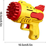 LED LİGHT 29 HOLES BUBBLES GUN 29 DELİKLİ ÇOKLU KÖPÜK ATAN TABANCA SARI KÖPÜK TABANCASI PİLLİ TABANCA