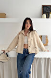 Kadın Yırtık Detaylı Crop Ceket – Dinamik & Sokak Stili
