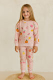 Baskılı Kız Çocuk Pijama Takımı - 3/10 Yaş - 31502