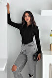 Kadın Fermuarlı Body – Minimal & Şehirli Stil