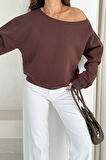 Kadın Omuz Detaylı Polar Sweatshirt – Rahat & Feminen Stil