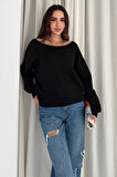 Kadın Omuz Detaylı Polar Sweatshirt – Rahat & Feminen Stil