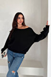Kadın Omuz Detaylı Polar Sweatshirt – Rahat & Feminen Stil