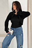 Kadın Dokulu Atlet & Kolye & Sweatshirt Takım – Sıcak & Şehirli Stil