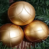 VIP DELUXE 4 ADET 8 CM BÜYÜK GOLD TOP SÜSLER YILBAŞI AĞACI SÜSLERİ NOEL AĞACI SÜSLERİ ALTIN TOP SÜS