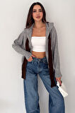 Kadın Fermuarlı Fiyonk Detaylı Triko Ceket – Pointed Hem Tasarım