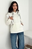 Kadın Fular Detaylı Kapüşonlu Sweatshirt – Casual Charm