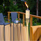 10 PCS 90 CM BAMBOO TORCH 10 ADET VIP 90 CM BAMBU MEŞALE BAHÇE AYDINLATMA KIR DÜĞÜNÜ KORTEJ IŞIKLARI