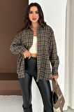 Kadın Ekose Oversize Gömlek – Layer Mood