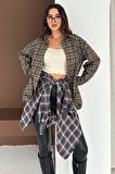 Kadın Ekose Oversize Gömlek – Layer Mood