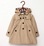 Kız Çocuk Bondet Trench Astarlı Ceket - 3/12 Yaş - 31541