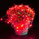 2 METRE KIRMIZI LED IŞIK KIRMIZI YILBAŞI AĞACI IŞIĞI NOEL IŞIĞI KIRMIZI PİLLİ LED IŞIK RED LED LİGHT
