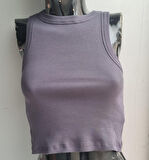 Kadın Fitilli Halter Yaka Crop Atlet