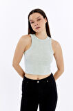 Kadın 3 Lü Fitilli Halter Yaka Crop Atlet