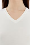Kadın V Yaka Basıc Kısa Kollu t-shirt