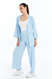 Kadın Bürümcük Kimono Pantolon Takım