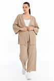 Kadın Bürümcük Kimono Pantolon Takım